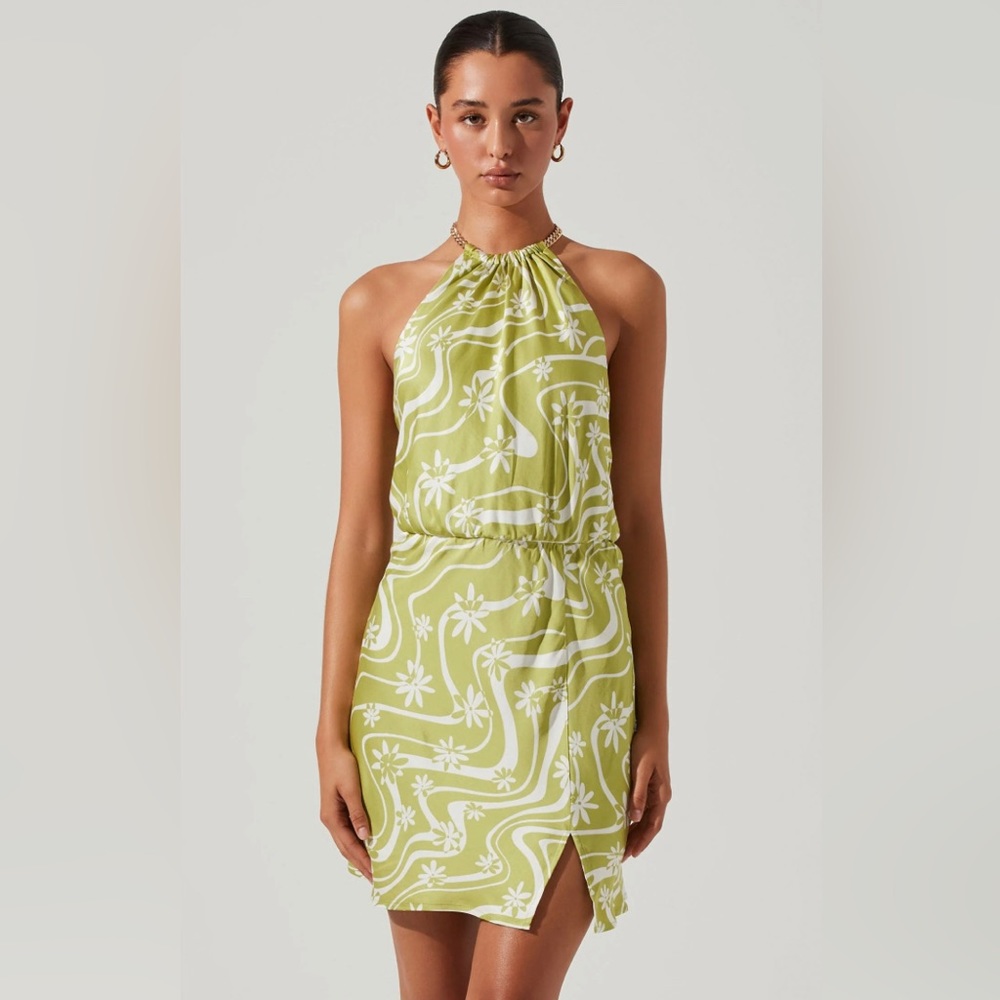 ASTR the Label Green Floral Mini Dress